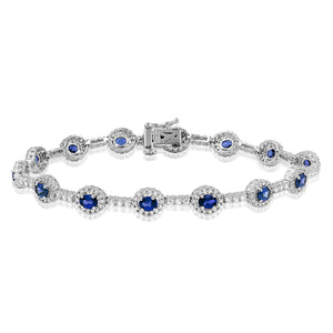 Oval Sapphire Diamond Bracelet
