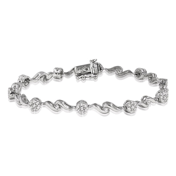 Diamond Cluster Swirl Bracelet