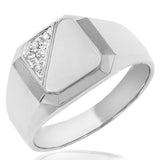 Men's Cushion Top Ring with Diamond Accent