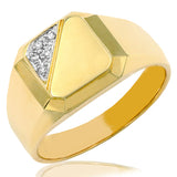 Men's Cushion Top Ring with Diamond Accent