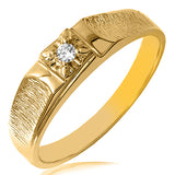 Men's Diamond Illusion Ring with Textured Band