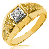 Men's Diamond Illusion Ring with Band Details