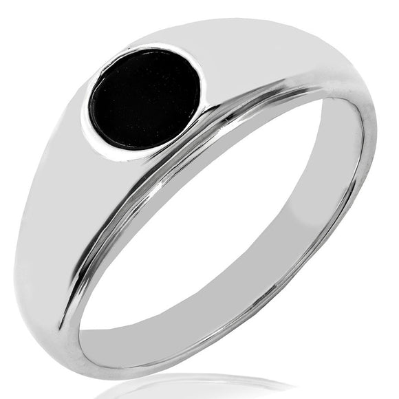 Men's Round Cut Onyx Ring