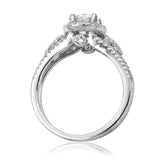 Intricate Semi-Mount Diamond Halo Ring 