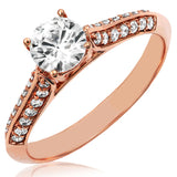Diamond Semi-Mount Engagement Ring with Pavé Accent Band