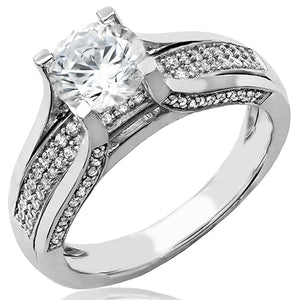 Four-Claw Semi-Mount Diamond Pavé Ring