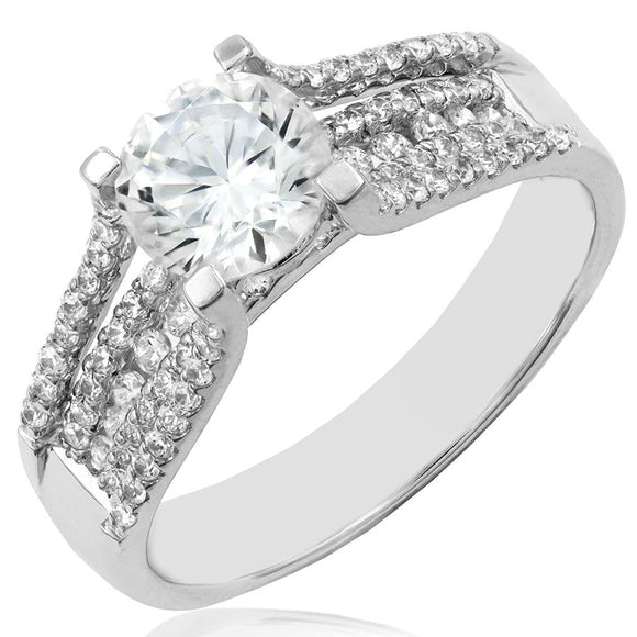 Diamond Semi-Mount Ring with Pavé Band Detail