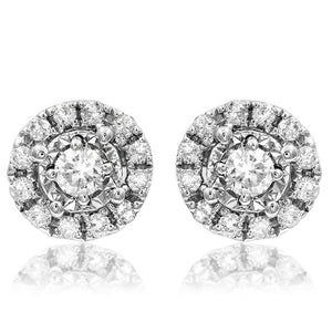 Diamond Illusion Halo Stud Earrings