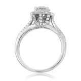 Diamond Halo Semi-Mount Ring with Triple Shank