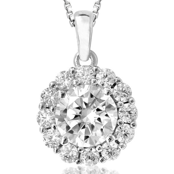 Diamond Halo Semi-Mount Pendant