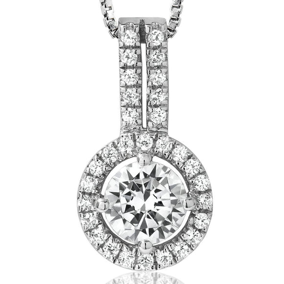 Diamond Halo Semi-Mount Pendant