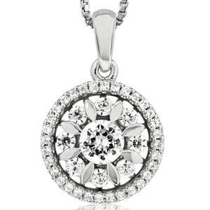 Diamond Halo Semi-Mount "Sun" Pendant