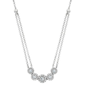 Two-String Diamond Cluster Necklace