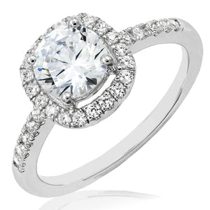 Cushion Diamond Halo Semi-Mount Engagement Ring