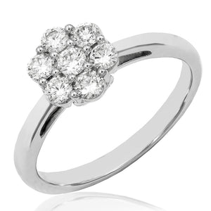 Floral Diamond Cluster Ring