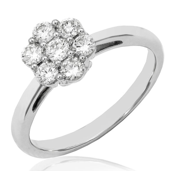 Floral Diamond Cluster Ring