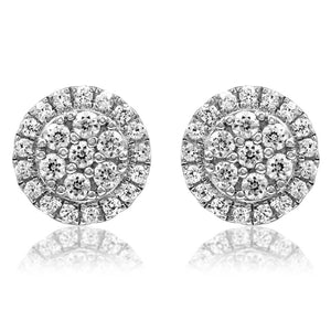 Diamond Cluster Halo Stud Earrings