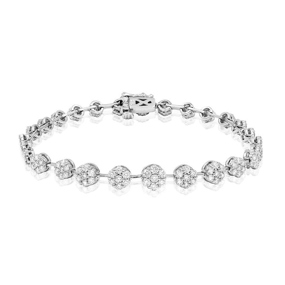Diamond Cluster Tennis Bracelet