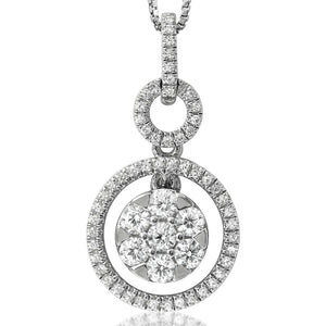 Diamond Cluster Halo Dangle Pendant