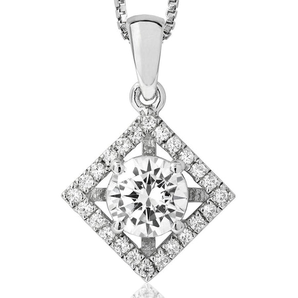 Square Semi-Mount Diamond Pendant