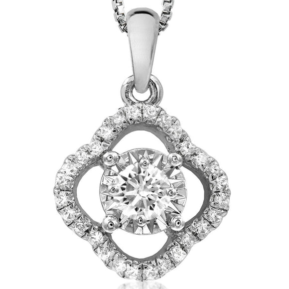 Clover Diamond Illusion Semi-Mount Pendant