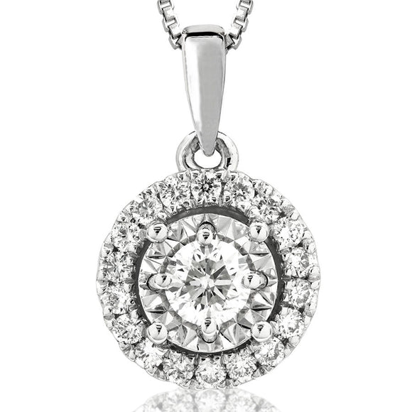 Diamond Illusion Halo Pendant