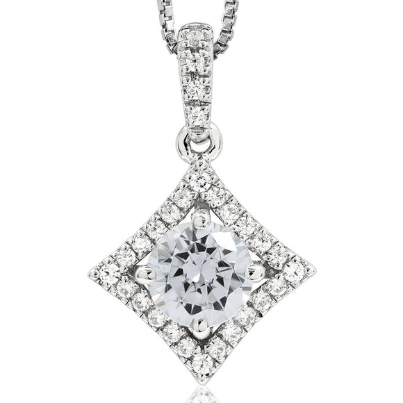 Square Semi-Mount Diamond Pendant