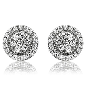 Diamond Cluster Halo Stud Earrings