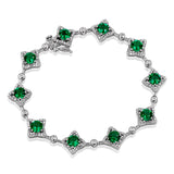 Cross Gemstone Bracelet with Diamond Accent