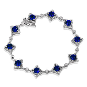 Cross Gemstone Bracelet with Diamond Accent