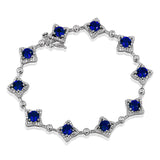 Cross Gemstone Bracelet with Diamond Accent