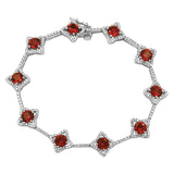 Cross Gemstone Bracelet with Diamond Accent