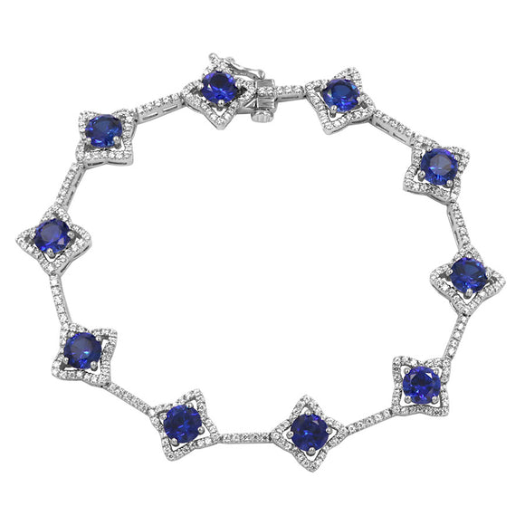 Cross Gemstone Bracelet with Diamond Accent