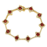 Cross Gemstone Bracelet with Diamond Accent