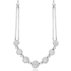 Two-String Diamond Cluster Necklace
