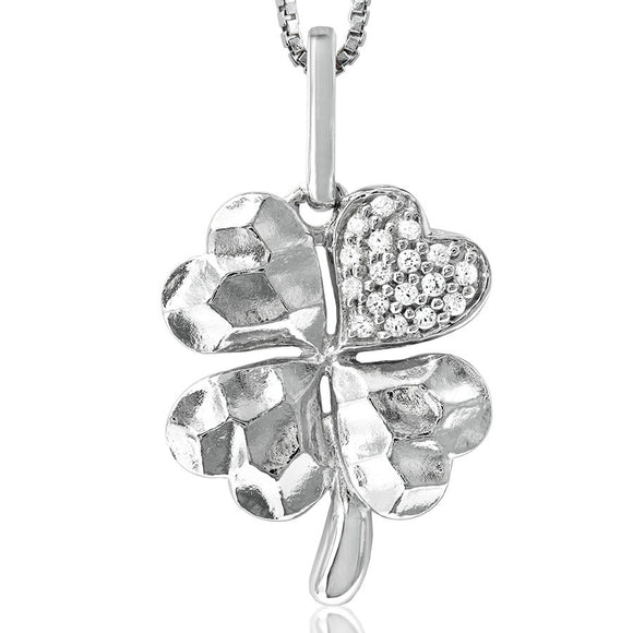Clover Pendant with Diamond Accent