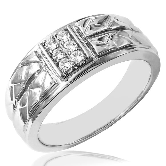 Men's Six Stone Diamond Ring with Band Details