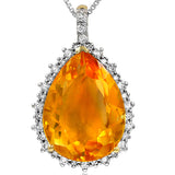 Premium Gemstone Teardrop Pendant with Diamond Frame