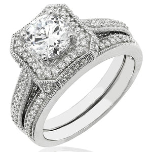 Semi mount hotsell wedding sets