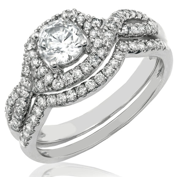 Diamond Semi-Mount Twist Bridal Ring Set