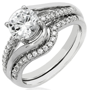 Diamond Semi-Mount Swirl Bridal Ring Set