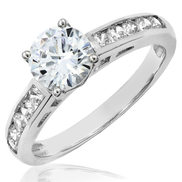 Diamond Semi-Mount Engagement Ring with Channel Set Band