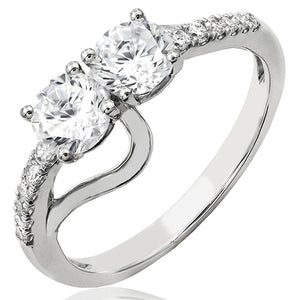 Diamond Two-Stone Semi-Mount Ring