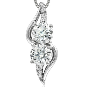 Diamond Two-Stone Semi-Mount Swirl Pendant