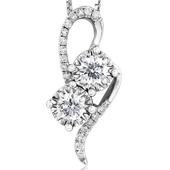 Two-Stone Diamond Illusion Pendant