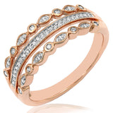 Three Tier Diamond Ring with Bezel Set Details