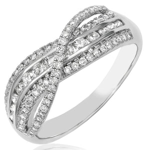 Multi-Row Diamond Swirl Ring