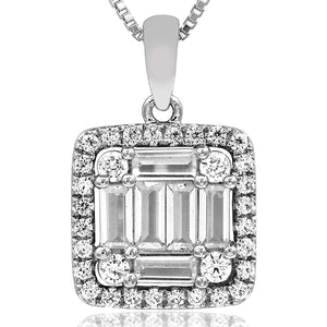 Cushion Diamond Halo Composite Pendant