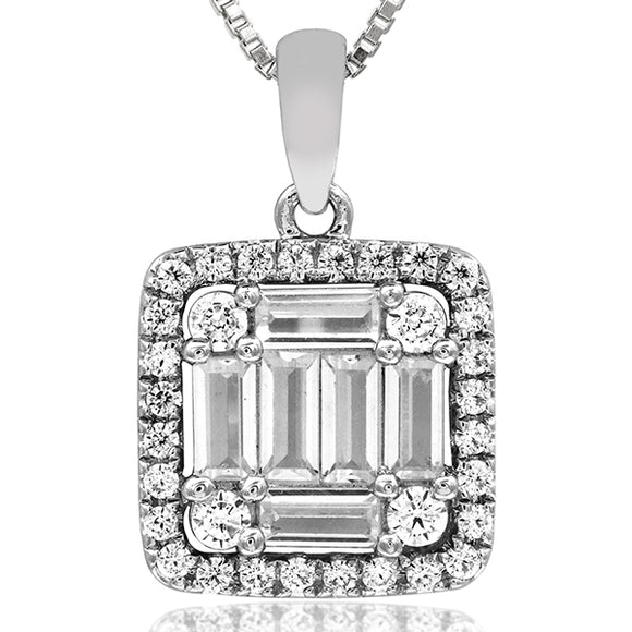 Cushion Diamond Halo Composite Pendant