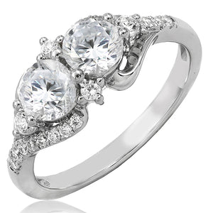 Diamond Two-Stone Semi-Mount Ring